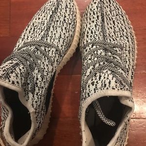 Black and white yeezys